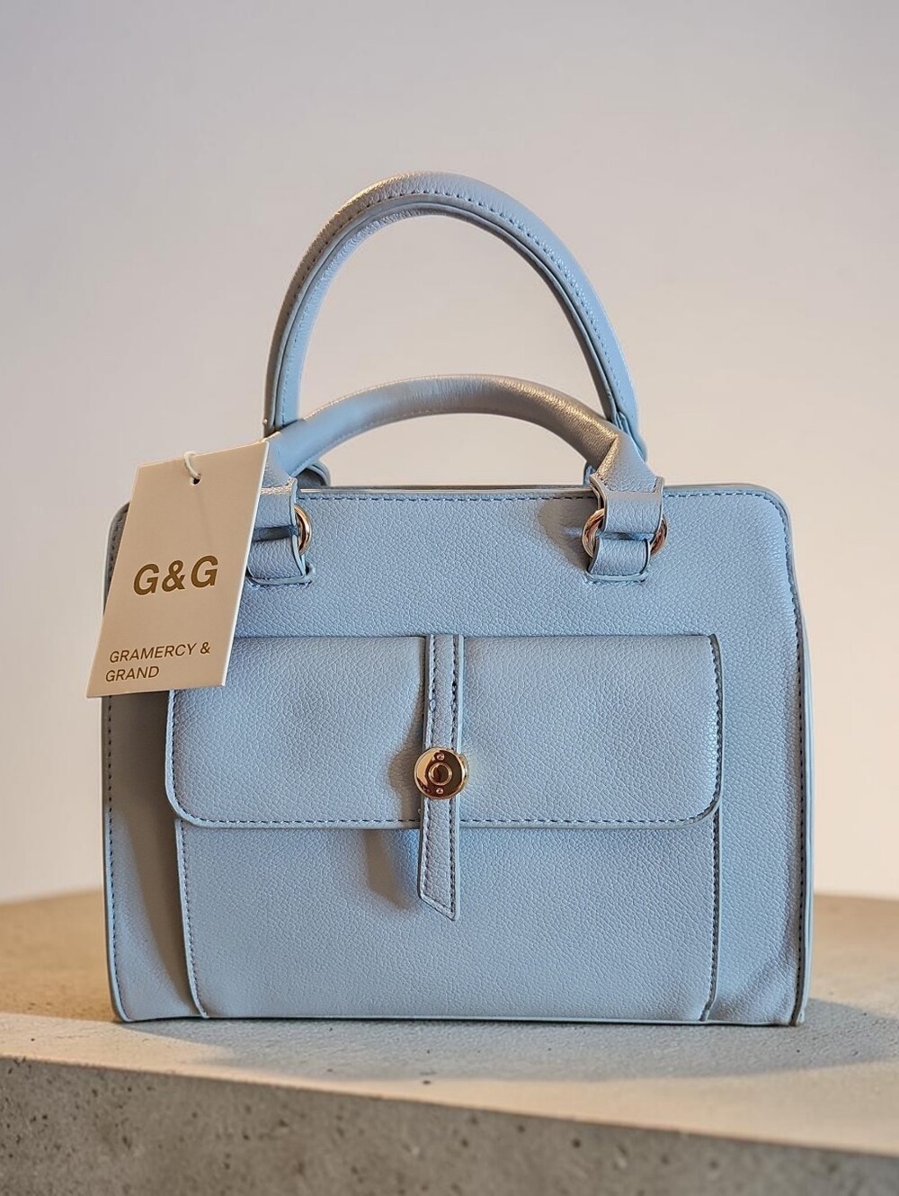 Gramercy & Grand Nwt  Pastel Blue Top-Handle Satchel
